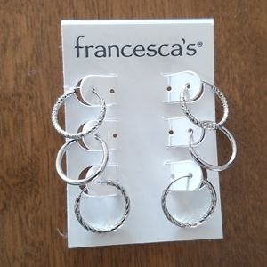 Francesca's Reema Huggie Hoops Set NEW
